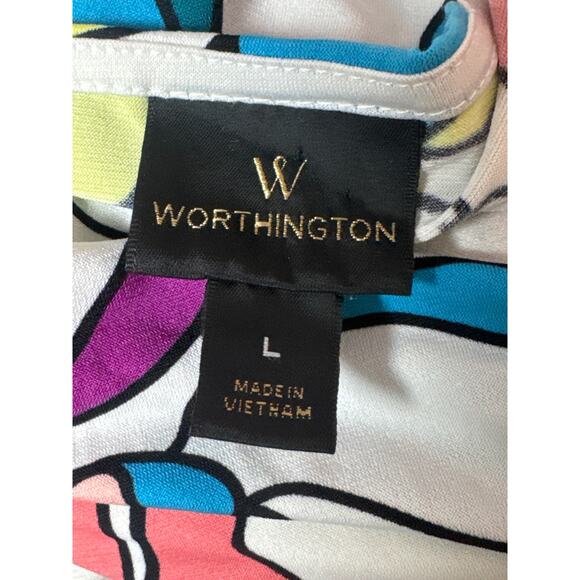 Y2K Vintage Cowl Neck Bright Floral Blouse Women Large Groovy 70s Going Out Top - Picture 5 of 6